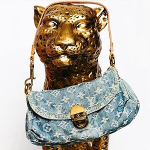 Louis Vuitton Blue Denim Shoulder Bag